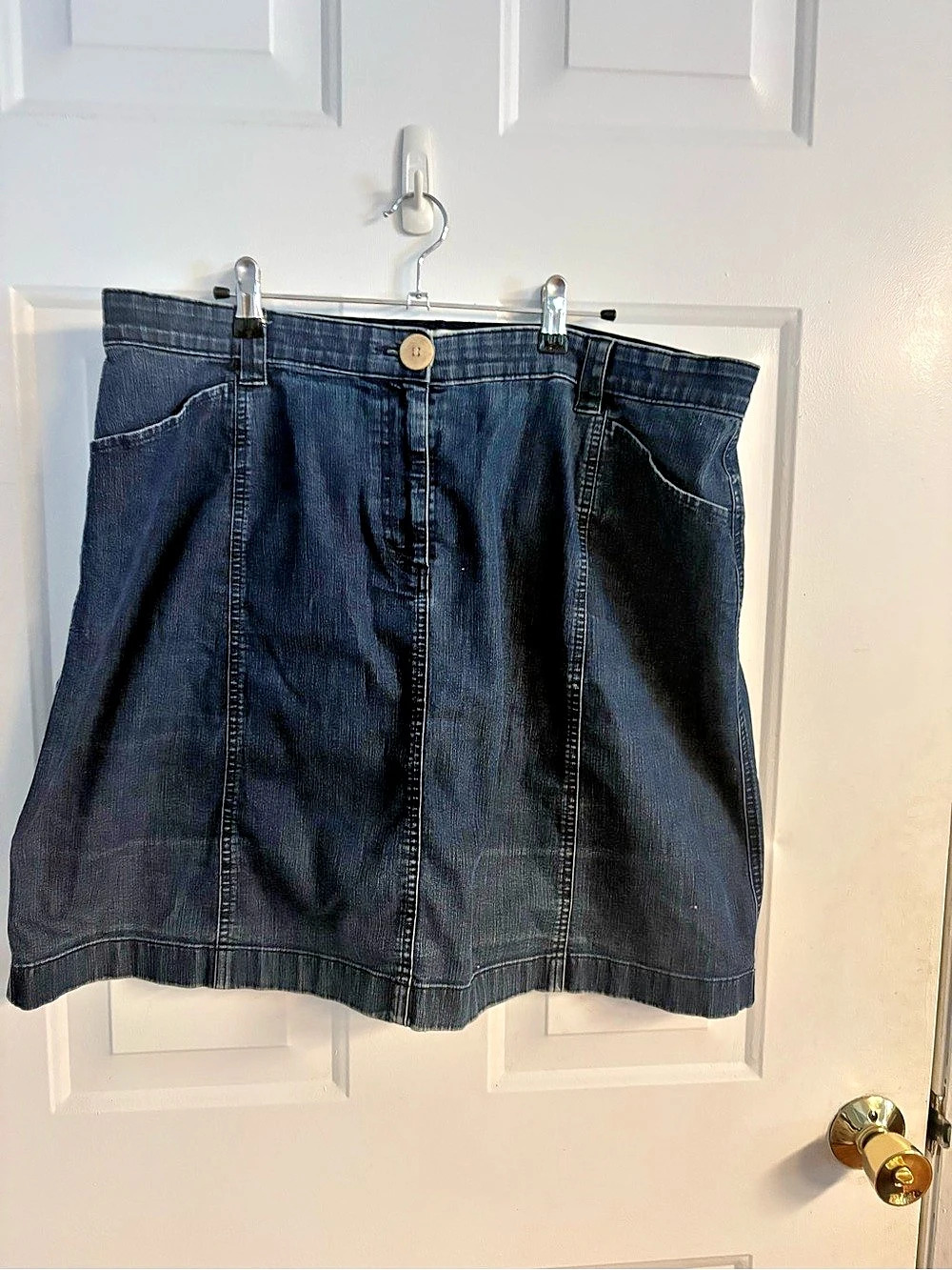 L.L. Bean Classic Fit Dark Wash Denim Skirt - Size 18 Petite (18P)